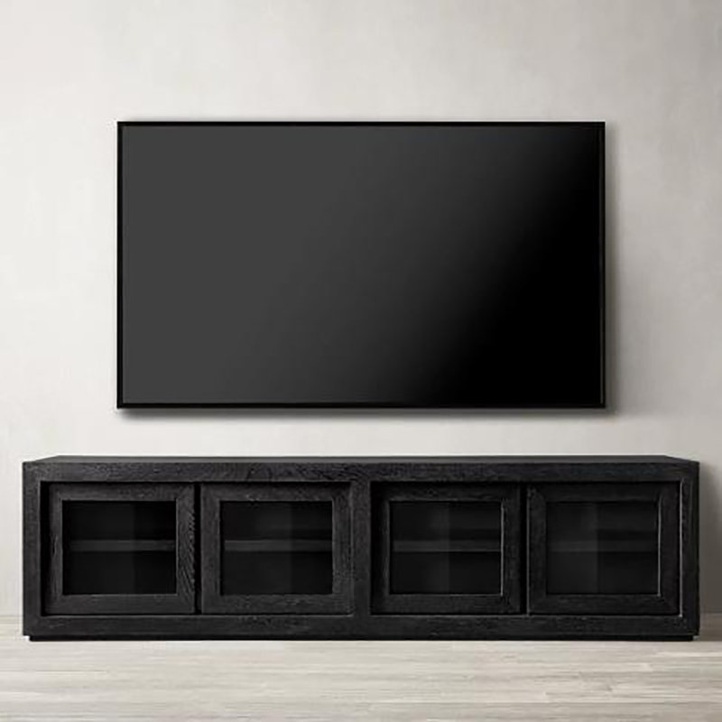 Meuble télé américain simple, Noir, noir, noir, noir