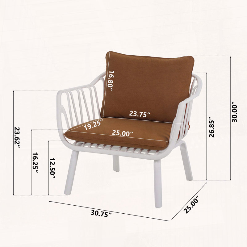 Fauteuil club Huron, Brun / Blanc
