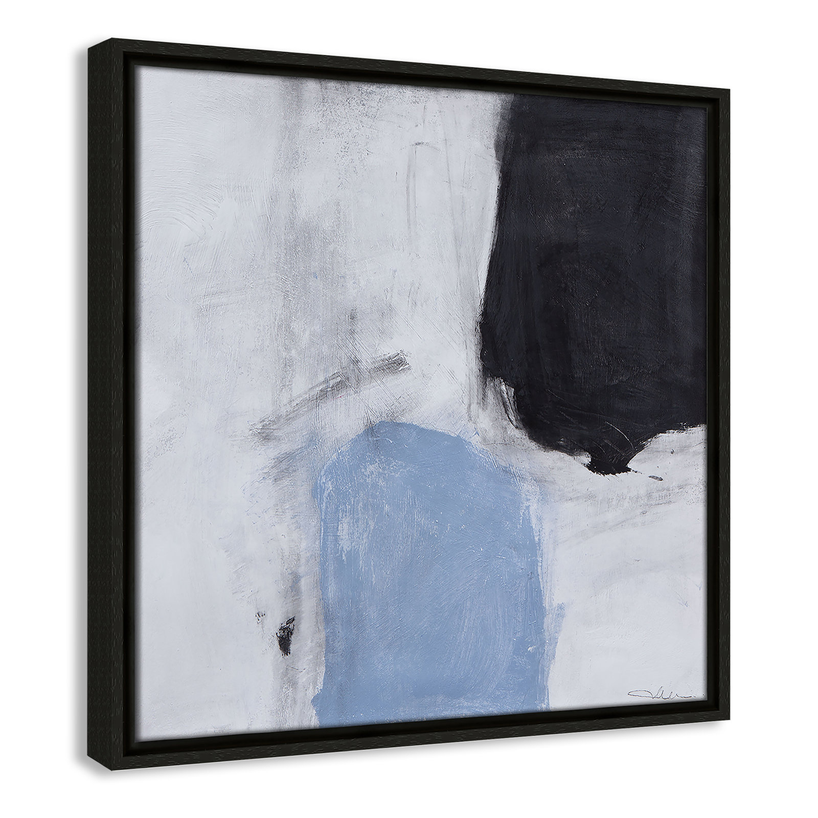 From Powder Blue to Onyx Print, 17.5" H x 17.5" W, Espresso