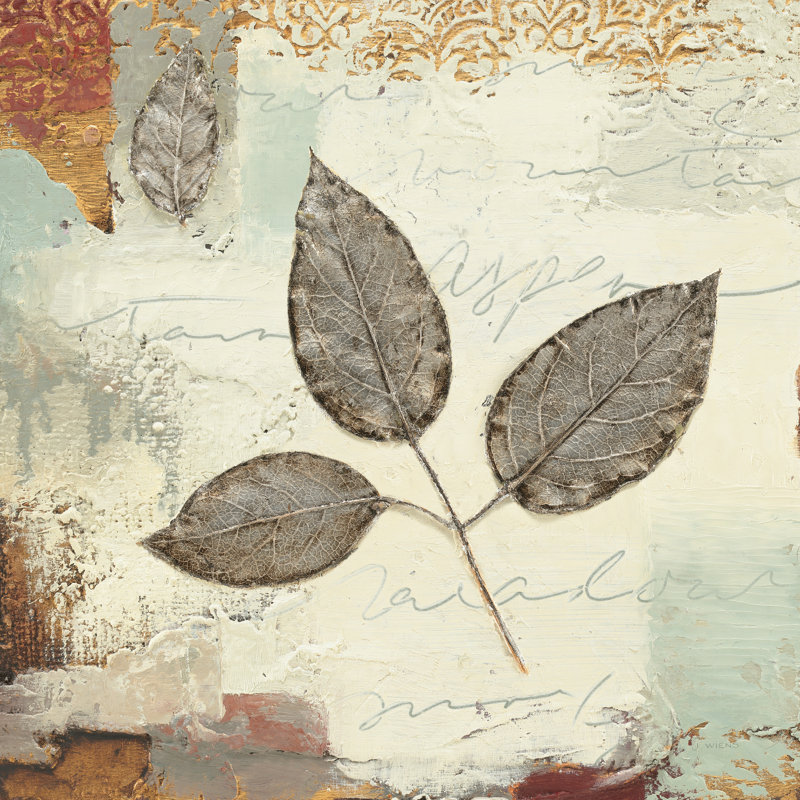 Feuilles d'argent II, H 12 po x l 12 po x P 1,25 po