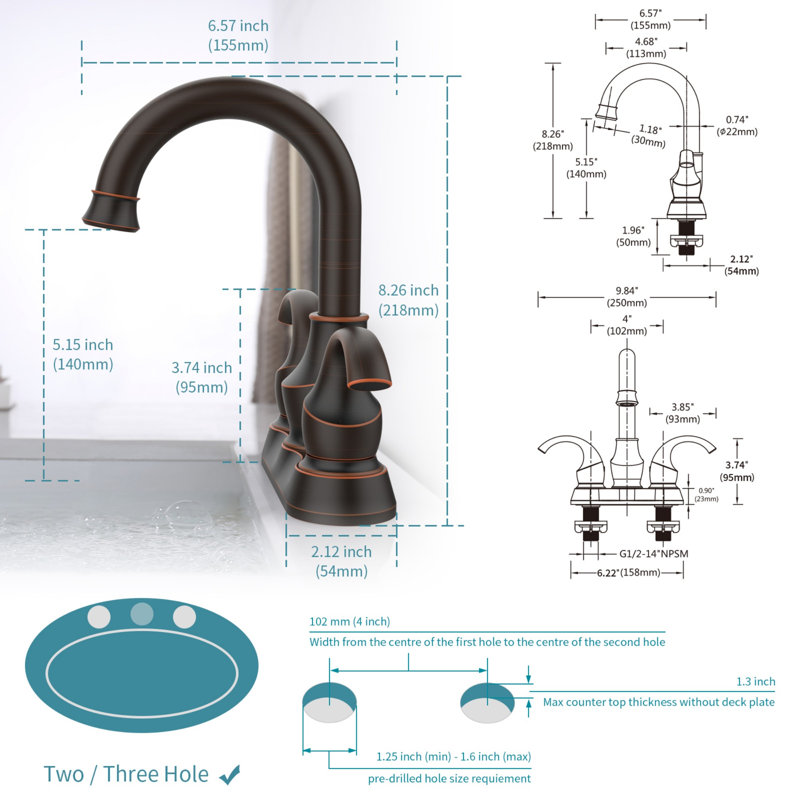 Bathroom faucet with 360 degree turn spout, Oil-Rubbed Bronze