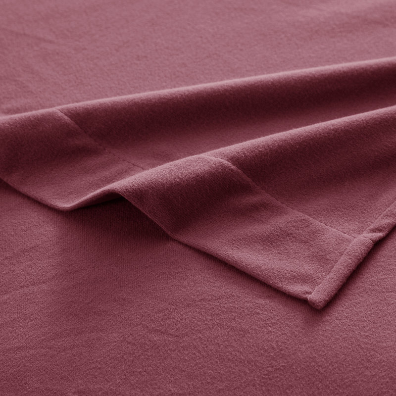 Cotton Flannel Solid Sheets Warm and Cozy Extra Deep Pockets, Burgundy, King