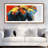 Colorful Abstract Moving Elephant - Blue Framed Matted Print