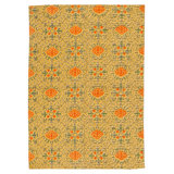 Hand Knotted Wool Ikat Area Rug in Gold And Multi