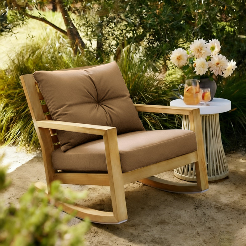 Outdoor Seat Cushion Set  24"W X 24"D X 4"T Waterproof & Fade Resistant Patio Furniture Cushions With Removable Zipper Cover, High-Resilience Foam For Chair Sofa Couch,Light Brown