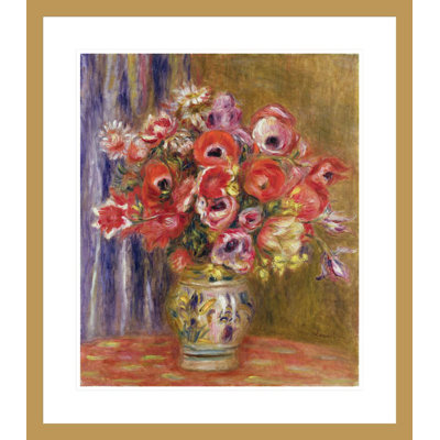 «Vase of Tulips and Anemones» par Pierre-Auguste Renoir, impression giclée encadrée