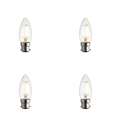 4 Pack 4W Dimmable B22 Candle Led Light Bulb - Warm White 2700K 470 Lumens