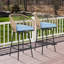 Ensemble de 2 tabourets de bar d'extérieur, chaises de patio avec accoudoirs et dossier, tabourets toutes saisons pour la cour, le jardin, la piscine, le balcon et la terrasse-404609141