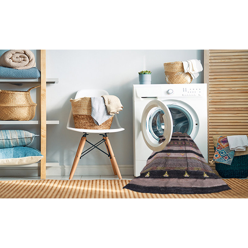 Alyxandrea Striped Indoor Rug, Round 4'