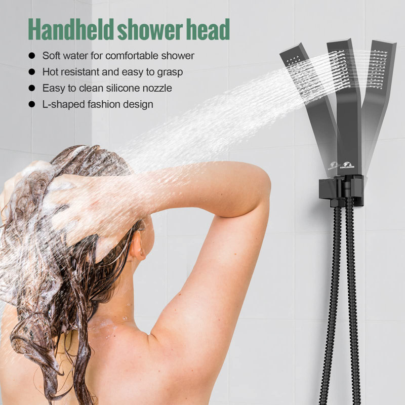Ensemble de robinets de douche à pluie à fixation murale 10 pouces noir mat