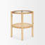  Table de bout ronde contemporaine en bois et verre transparent 24 "avec tablette Contemporary