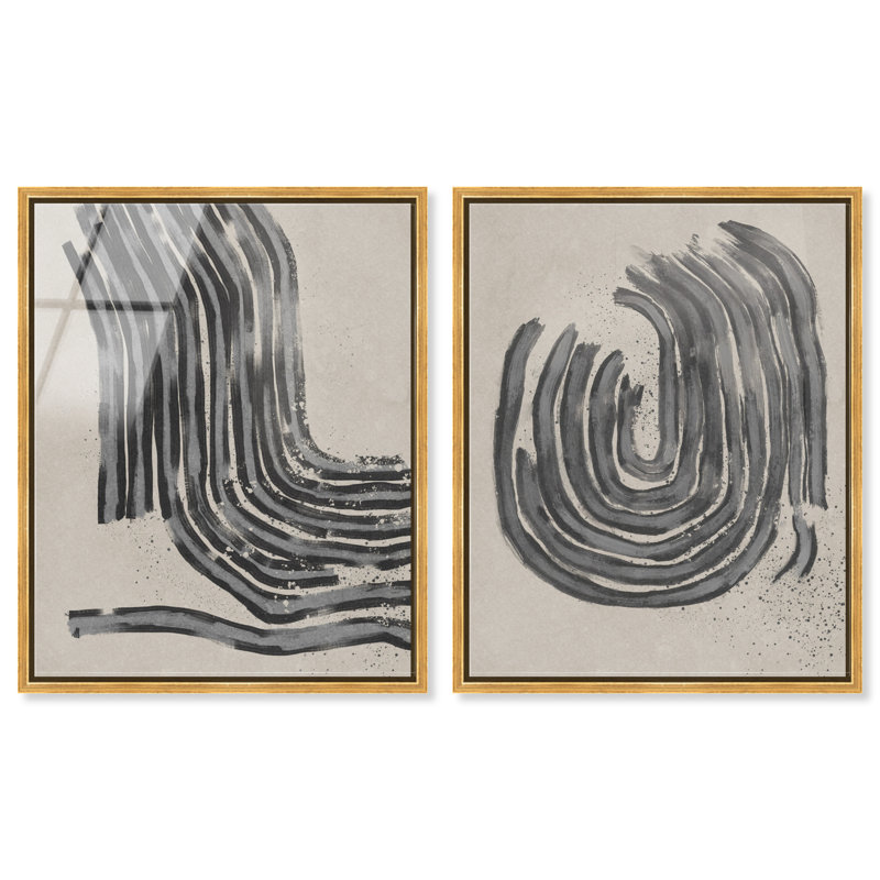 Two Spaces Set High-Gloss Frameless Acrylic Glass Wall Art Abstract Print by Oliver Gal, Ready to Hang, 16 x 20, 37"H x 46"W