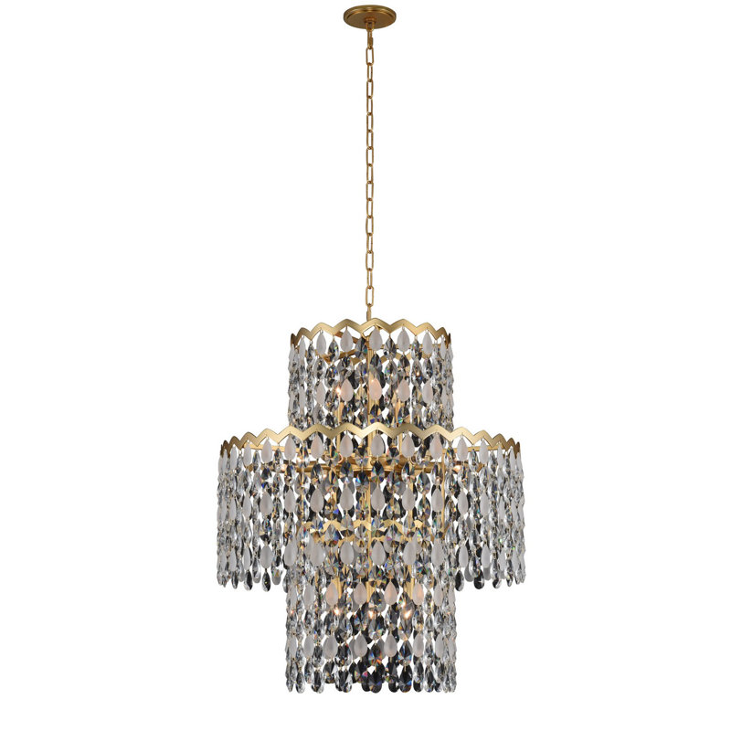 Grand luminaire suspendu de luxe décontracté 12 lumières Caretta par Kalco, H 33 po x l 27 po x P 27 po