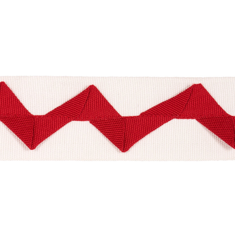 Schumacher x Mary McDonald Lazare Applique Tape, Red/Ivory