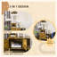 Cat Tree with Litter Box Enclosure, Hammock and Scratching Posts Pad