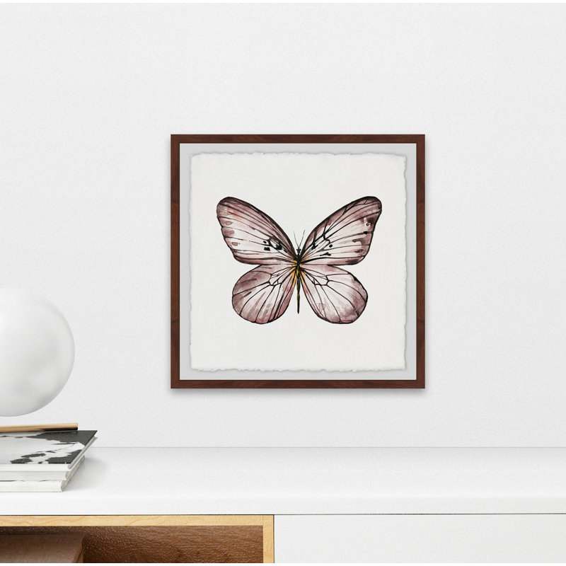 «Black and White Wings», reproduction de peinture à l'aquarelle encadrée, H 32 po x l 32 po