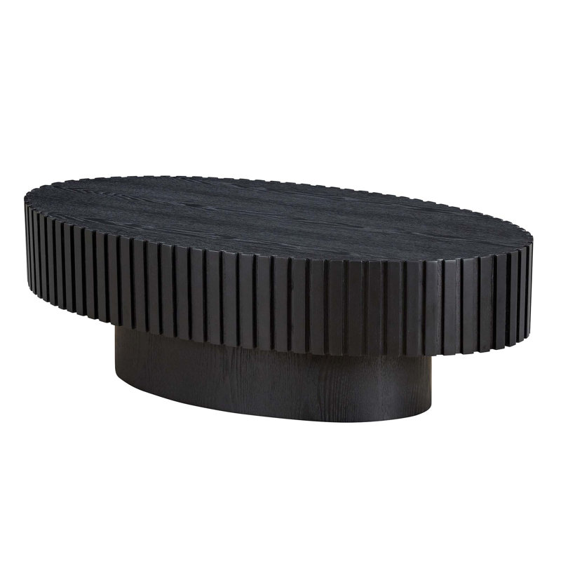 Handcraft Oval Drum Coffee Table, Black