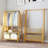 Anjola Bamboo Folding Open Wardrobe Garment Rail With Storage Shelf