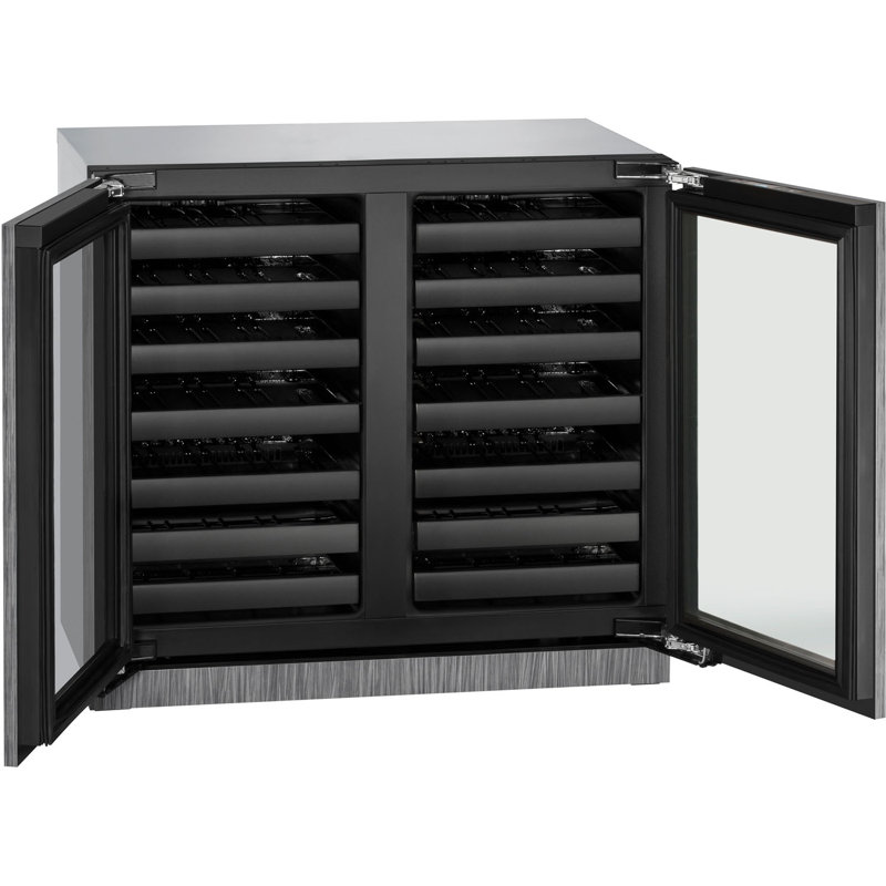 62 Bottle 3000 Series Integrated DBL Door Dual Zone Built-In Wine Refrigerator