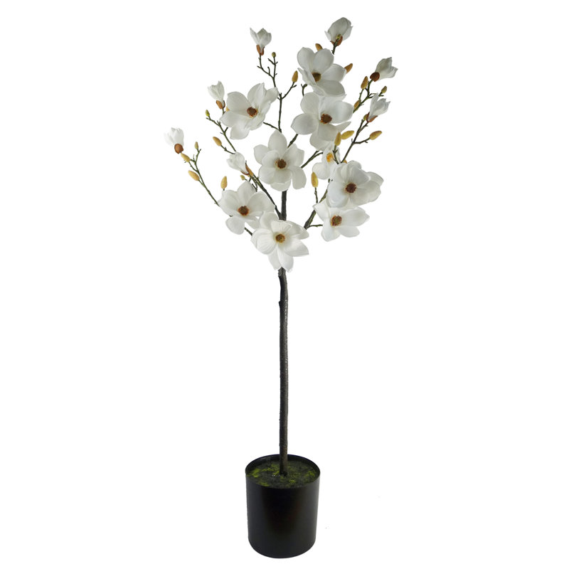 110Cm Artificial Magnolia Tree Plant in Pot, Pink, 110 cm x 50cm