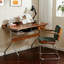 Bureau simple et moderne en bois massif avec tiroirs-1072553986