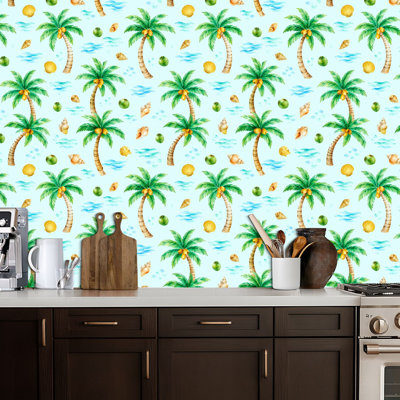 Papier peint adhésif pour papier peint tropical Tropical Summer Beach