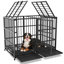 Meuble de 48 po en métal robuste avec roulettes verrouillables, cage intérieure pour chien avec plateau amovible et porte double, chenil pour chiens de grande / moyenne taille-936252854-933074098