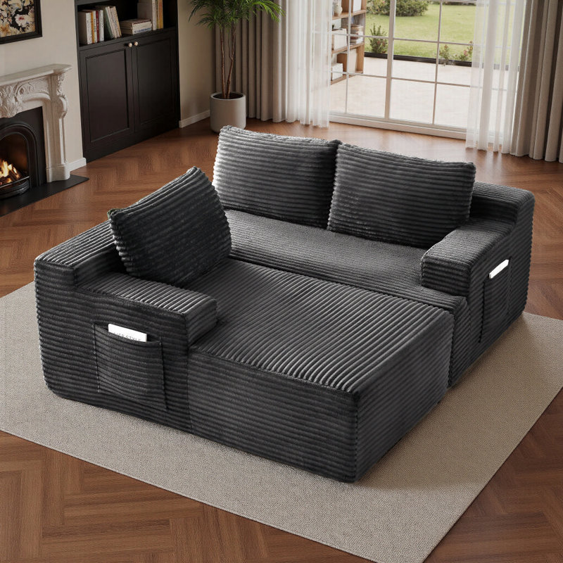 96" Sectional Couches For Living Room Modern Modular L-Shape Cloud Sofa Compression-Boneless Deep Seat Couch With Chaise