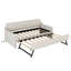 Lit de jour beige avec couchette mobile et prise de courant pour lit simple - Placid