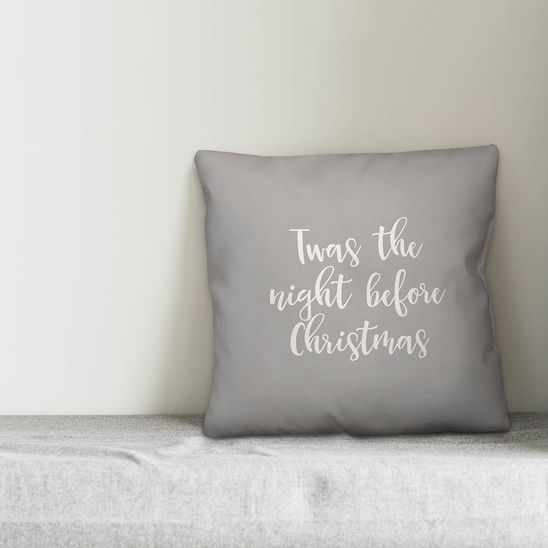  Coussin Twas the Night Avant Noël, Gris, Coussin décoratif