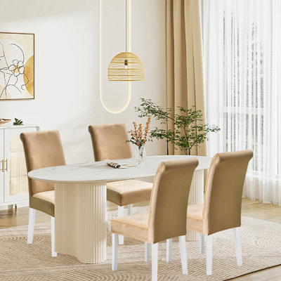 Dining Chair Covers, Velvet Chair Slipcover, Set Of 4