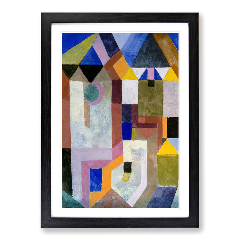 Colourful Architecture by Paul Klee - Framed Print, 48cm H x 36cm W x 2cm D, Black Framed