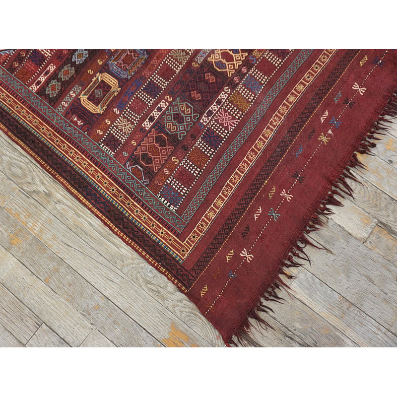 Antique Caucasian Tribal Geometric Flatwoven Verneh Kilim Rug