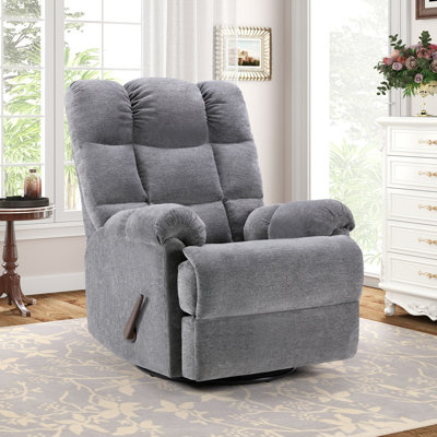 Fauteuil inclinable manuel pivotant et berçant contemporain de 32,7 po de largeur et super confort