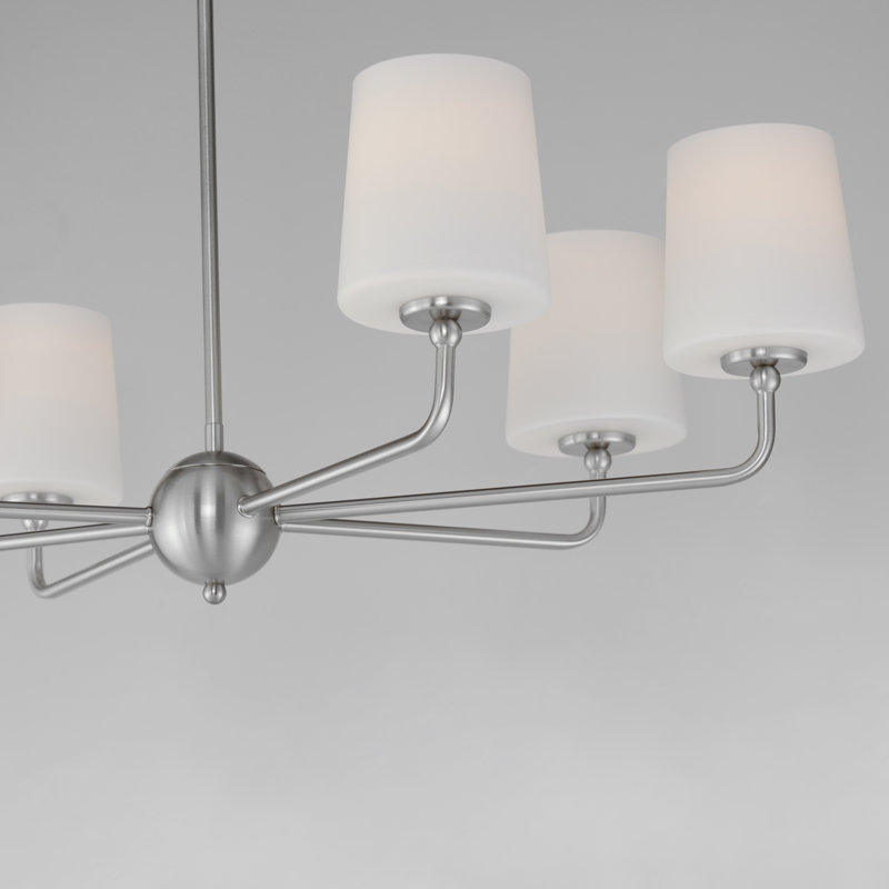 6 - Light Dimmable Classic / Traditional Chandelier, Satin Nickel