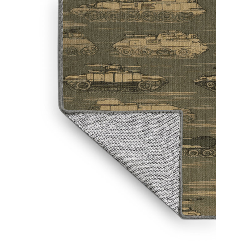 Tapis de transport brun lavable à la machine, Rectangle de 5 pi x 8 pi
