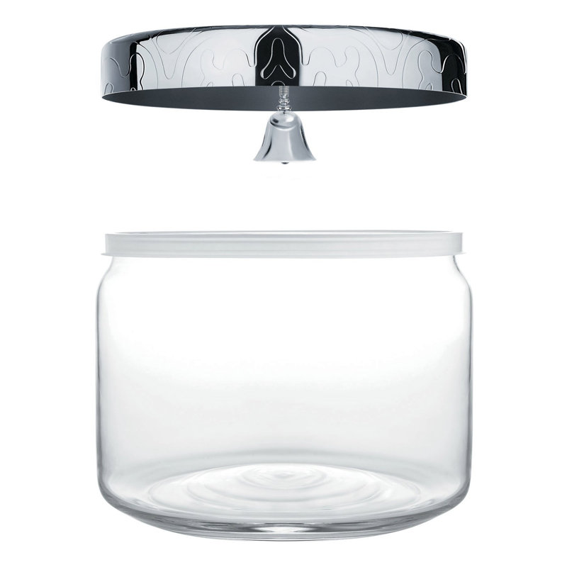 Silver and Glass Biscuit Jar with Bell Lid