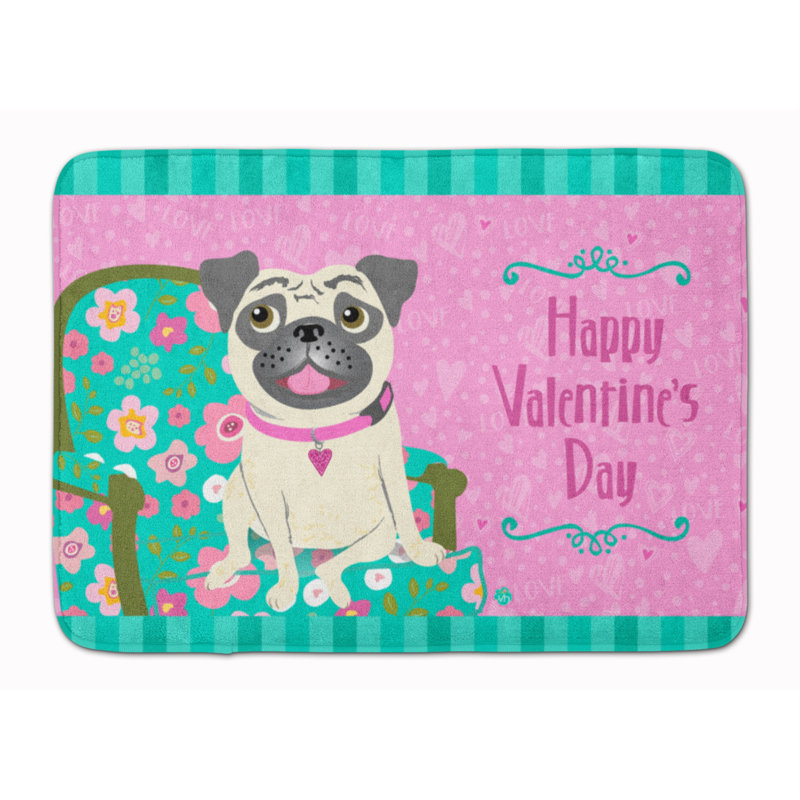Tapis pour salle de bain en mousse mémoire de forme carlin joyeuse st valentin
