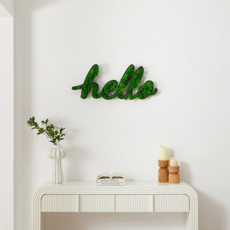 Décoration murale HELLO lettre Art Moss