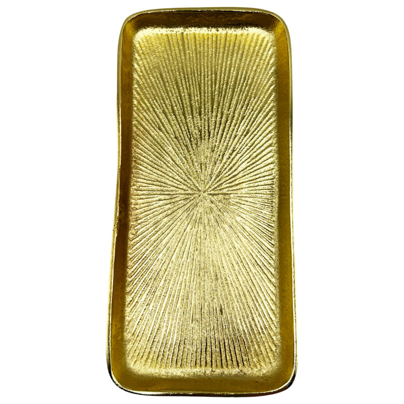 Nellir Tray, 1" H x 12" W x 5.5" D, Gold