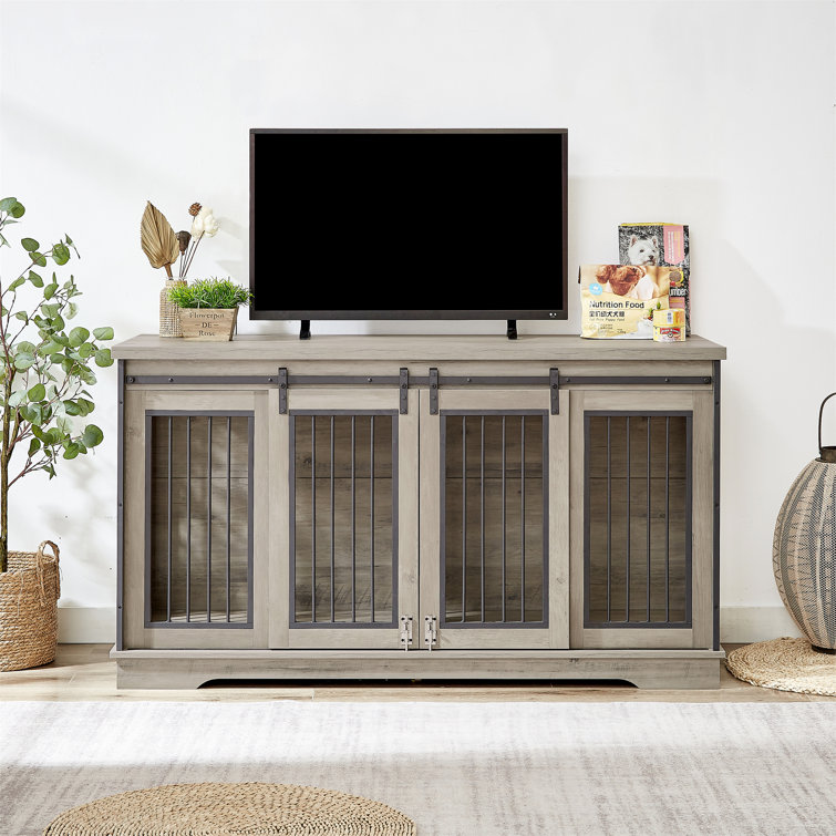 DIY Plans for Triple Dog Kennel TV Stand Extra Large Wooden Dog Crate Media  Center Digital PDF 