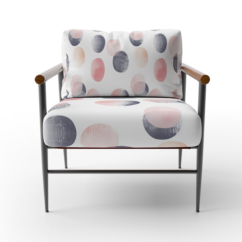 Chaise rembourrée Modern, Accoudoirs ronds