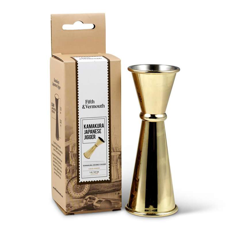 Kamakura japonais Jigger (1 oz / 2 oz), Plaqué or