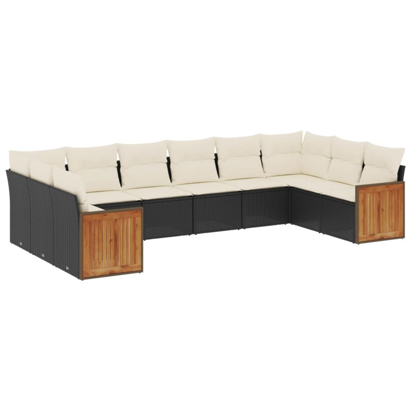 Ensemble de canapé de jardin en rotin PE 10 pièces Vidaxl