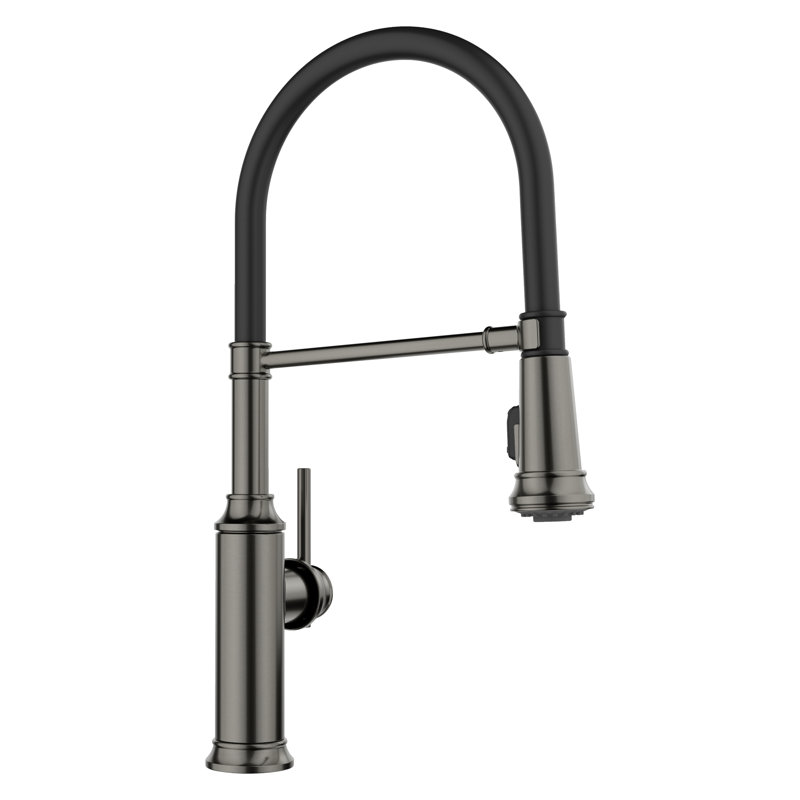 Empressa Semi-Pro Pull-Down Dual-Spray Kitchen Faucet - Satin Dark Steel, Satin Dark Steel