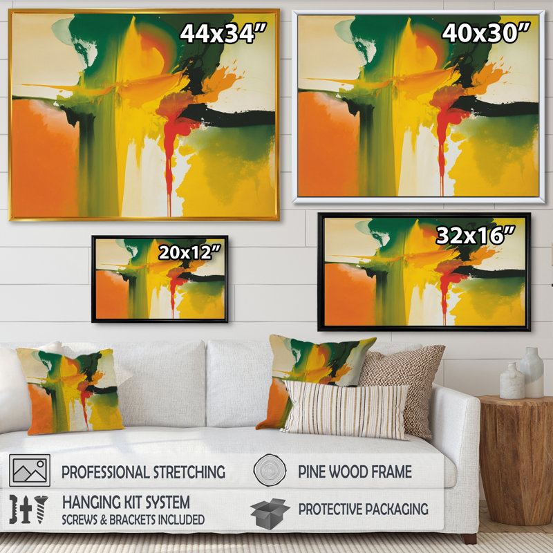 Ramla «Moss», impression sur toile, H 12 po x l 20 po x P 1 po, Toile avec cadre flottant noir