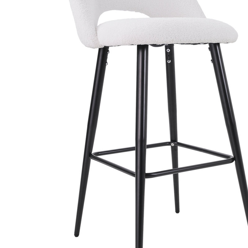 Milda Upholstered Counter Stool with Metal Frame