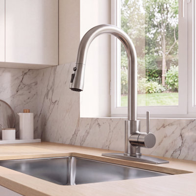 Pull Down Single Handle Kitchen Faucet with Accessories