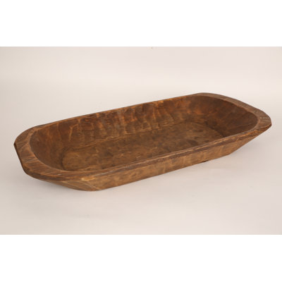 Tulon Hand-Carved Solid Wood Decorative Bowl 