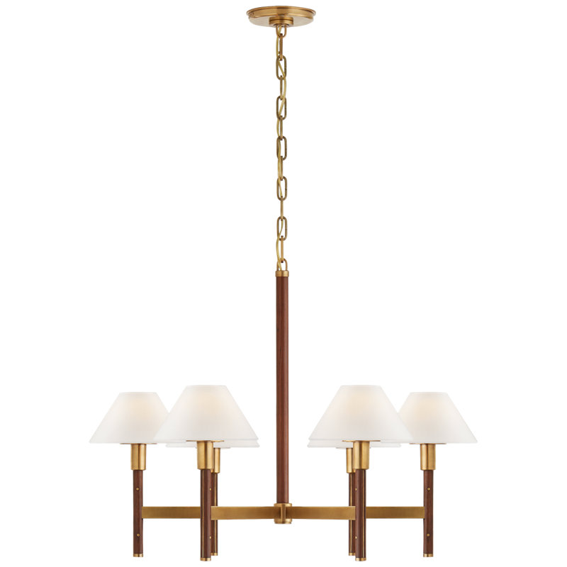 Radford 6 - Light Chandelier, Natural Brass/Brown